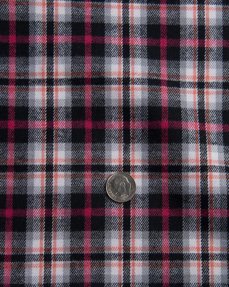 Rosa Schwarz Weiß Madras Twill Flanell