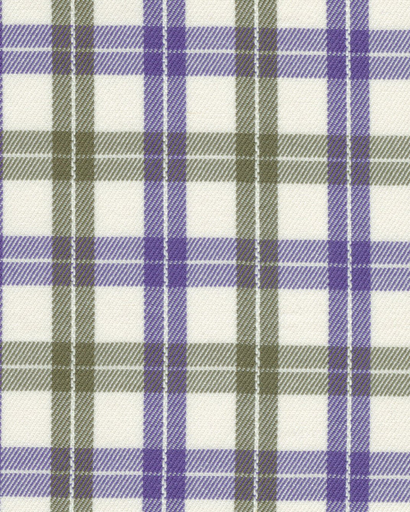 Tattersall aus violettem, cremefarbenem Twill