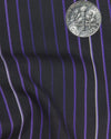 Abendhemd: Violette Shawdow-Streifen auf Marineblau