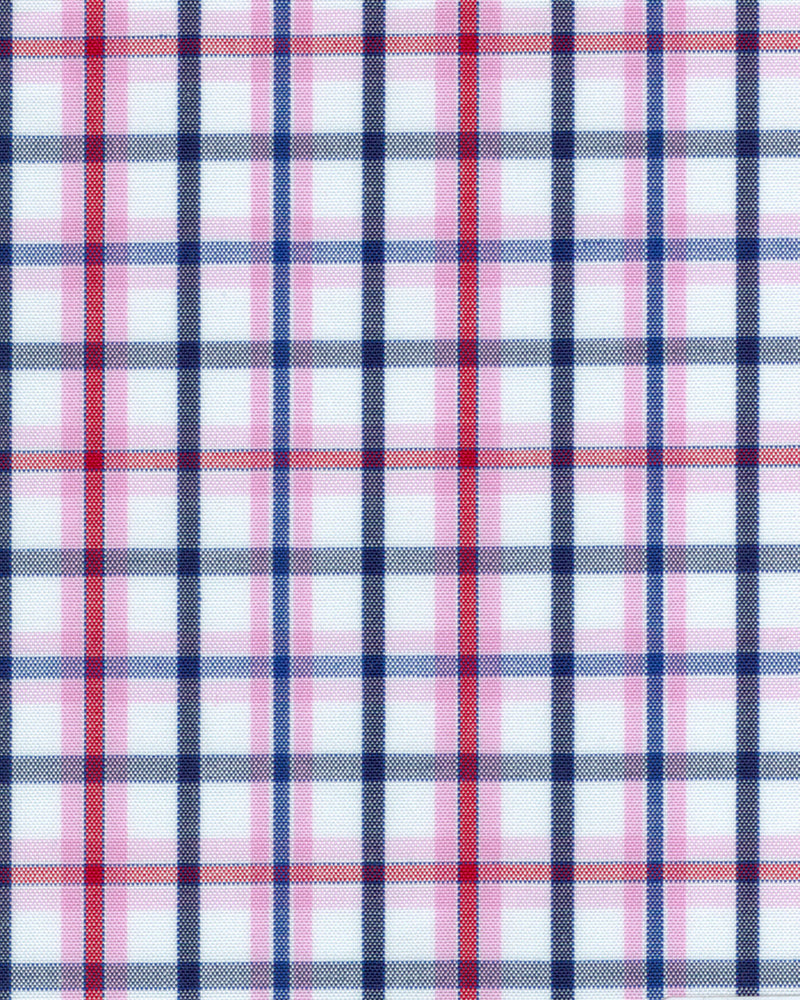 Red Pink Navy Shadow Tattersall