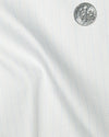 Zegna White Twill With Pale Blue HairLine Stripes