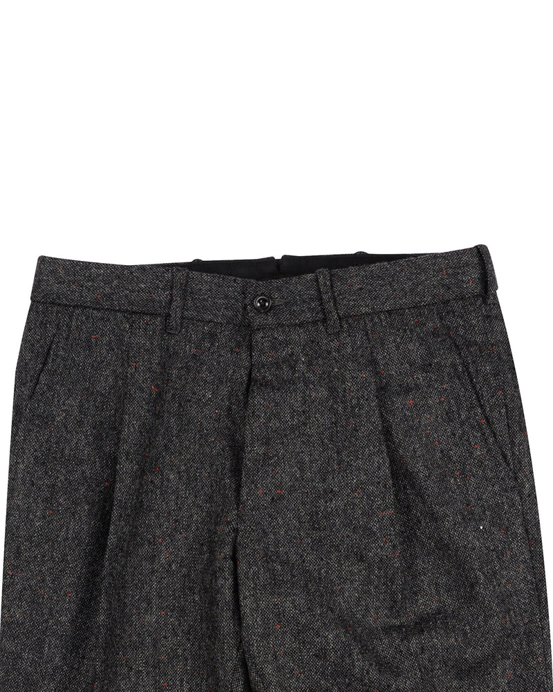 Holland &amp; Sherry Tweed Wolle Schwarz &amp; Grau mit Red Point Tweed Point Tweed