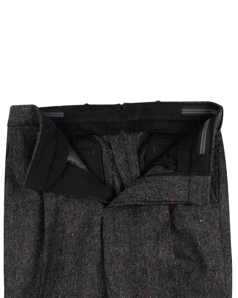 Holland &amp; Sherry Tweed Wolle Schwarz &amp; Grau mit Red Point Tweed Point Tweed