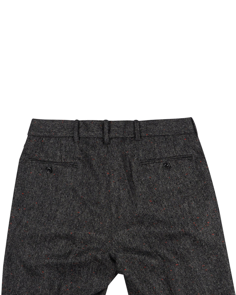 Holland &amp; Sherry Tweed Wolle Schwarz &amp; Grau mit Red Point Tweed Point Tweed