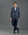 Ethomas preußisch blaue Harringbone-Jacke