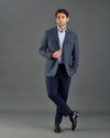 Ethomas preußisch blaue Harringbone-Jacke