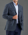 Ethomas preußisch blaue Harringbone-Jacke