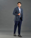 Ethomas preußisch blaue Harringbone-Jacke