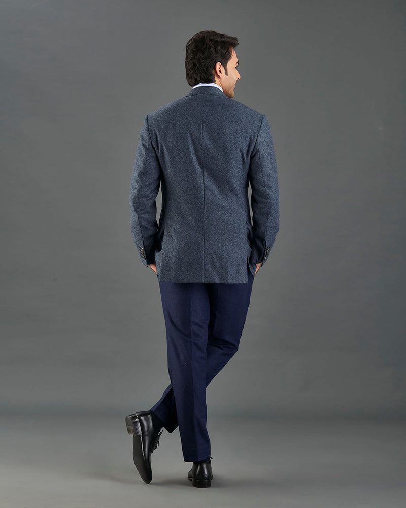 Ethomas preußisch blaue Harringbone-Jacke