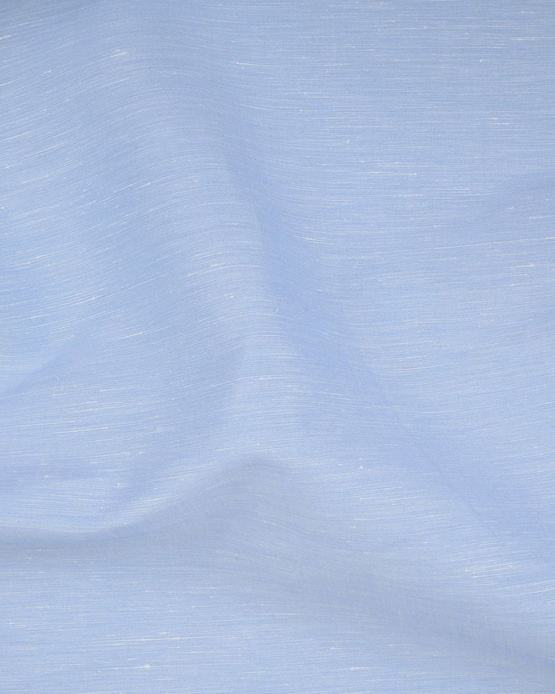 Carlo Riva: Leinen-Baumwolle: Sky Blue Slub Chambray