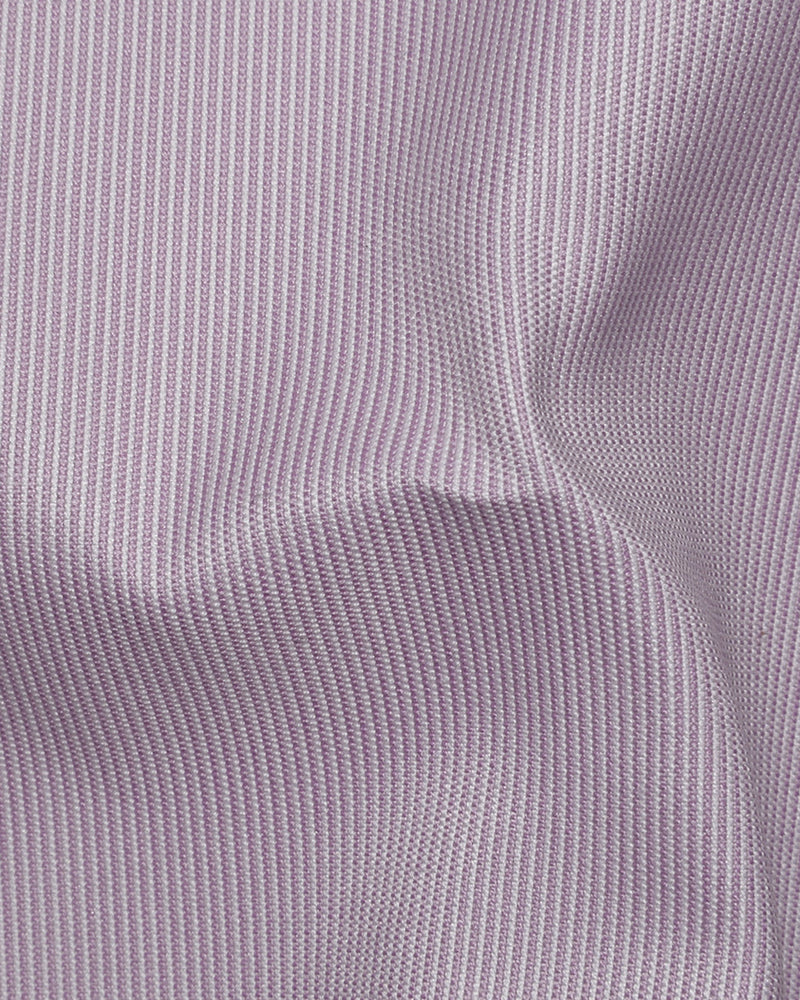Coton Poly : Rayures fines texturées violettes