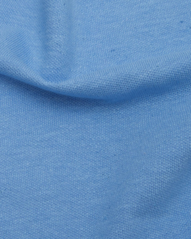 Stahlblaues Polo-T-Shirt aus Baumwolle