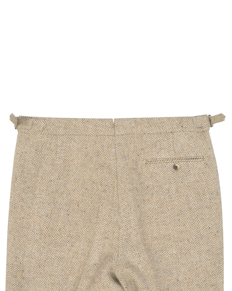 Molloy Herringbone Donegal Tweed Pants - Light Tan