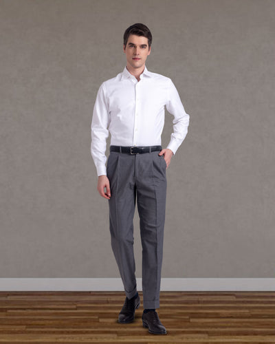 Monti Diagonal White Twill Shirt