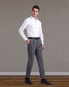 Chemise en sergé blanc Monti à motif diagonal