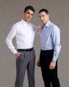 Chemise en sergé blanc Monti à motif diagonal