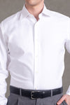 Chemise en sergé blanc Monti à motif diagonal