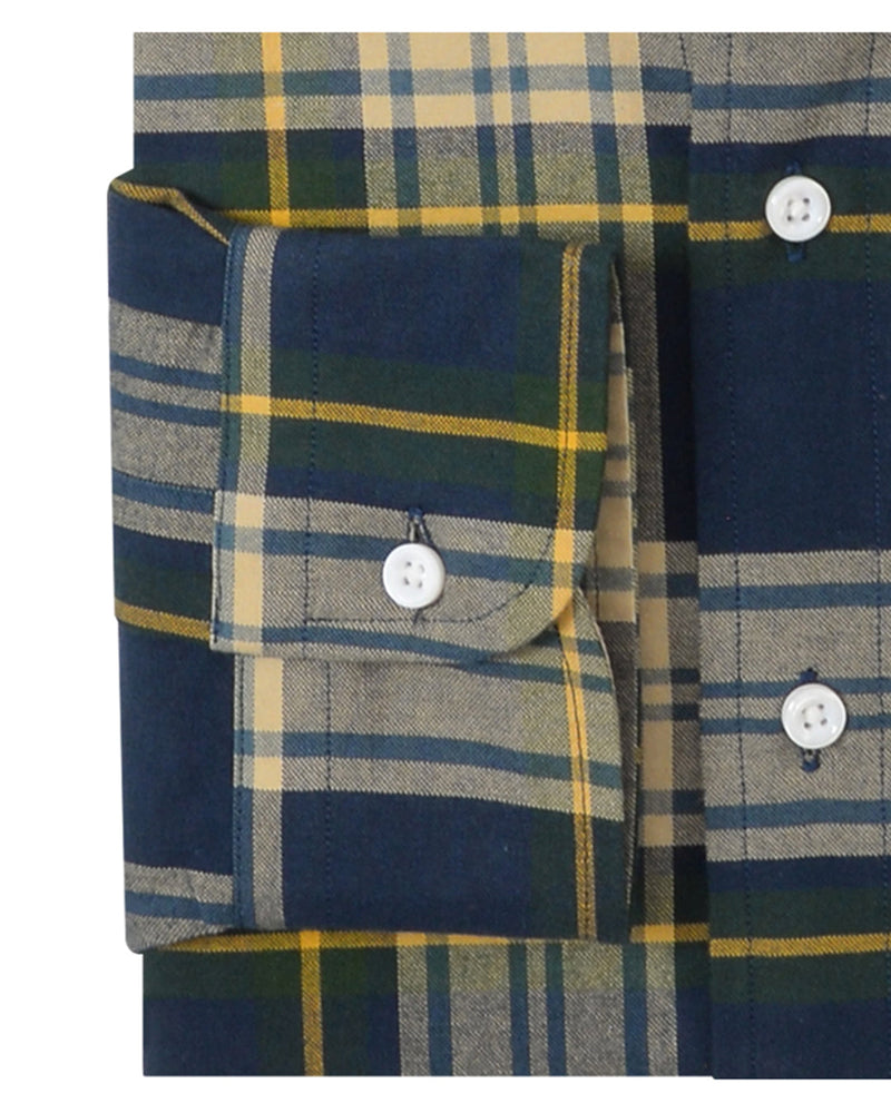 Navy Yellow Madras Checks