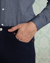 Navy Wool Jeans