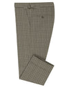 Scabal Hose aus olivgrünem Tattersall-Karo aus Leinen
