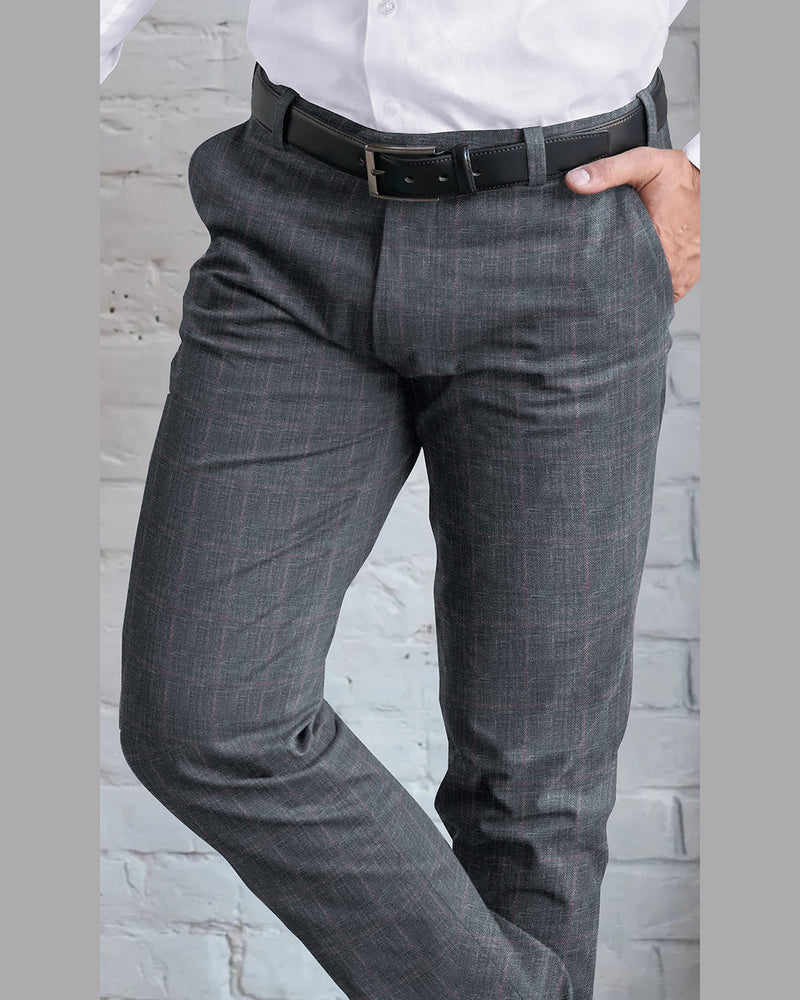 EThomas Shark Shine Silver Windowpane Checks