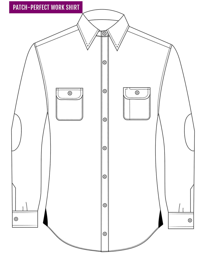 Chemise de travail en flanelle sergée bleue