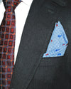 Einstecktuch mit rot-blauem Paisley-Stickereimuster