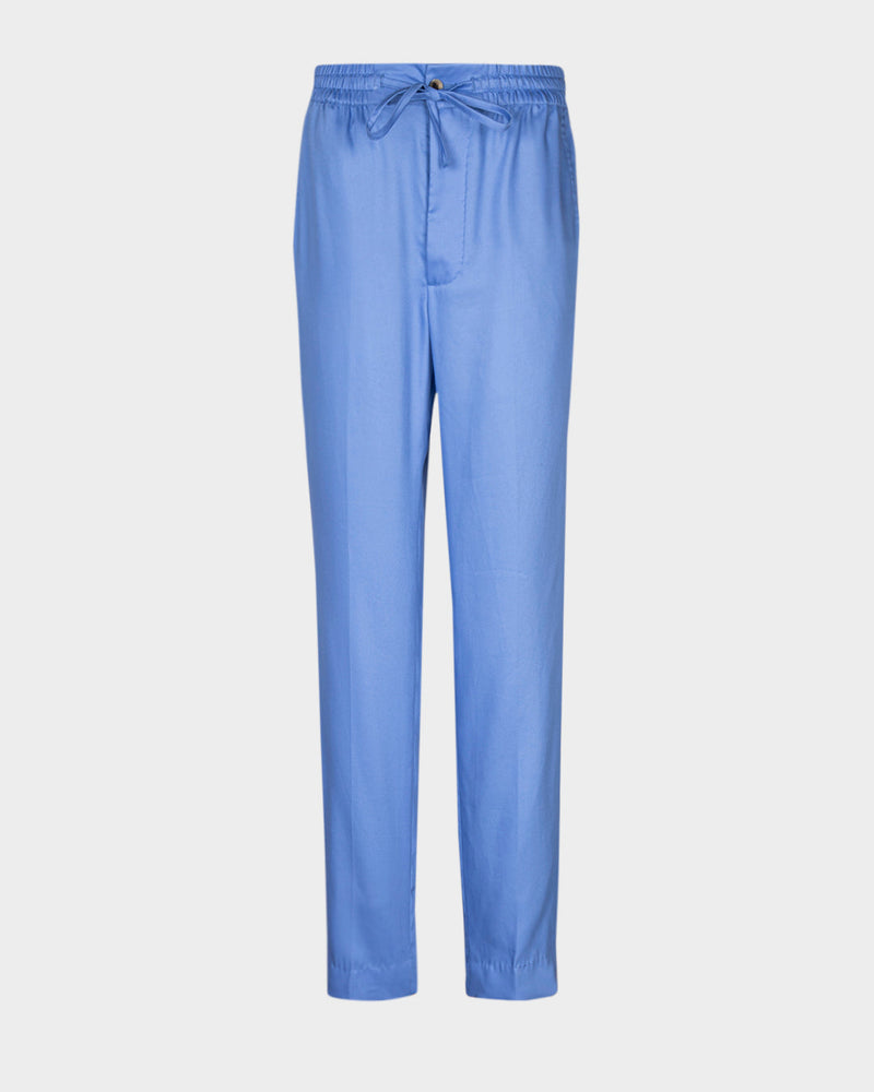 Light Cobalt Blue Twill Drawstring Pant