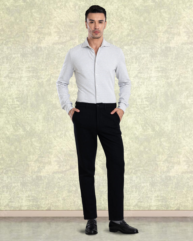 Black Wool Chino