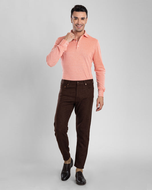 Brown Wool Jeans