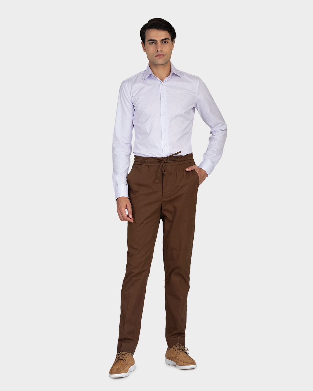 Genoa Coffee Brown Drawstring Pant