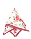 Pocket Square- Rose On Plain White