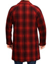 Roter schwarzer karierter Wollmantel