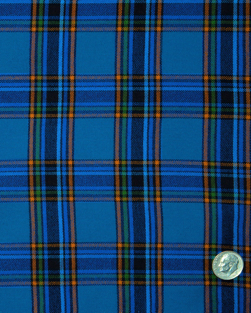Blau, Schwarz, Dunkelorange, Grün, Tartan-Karos
