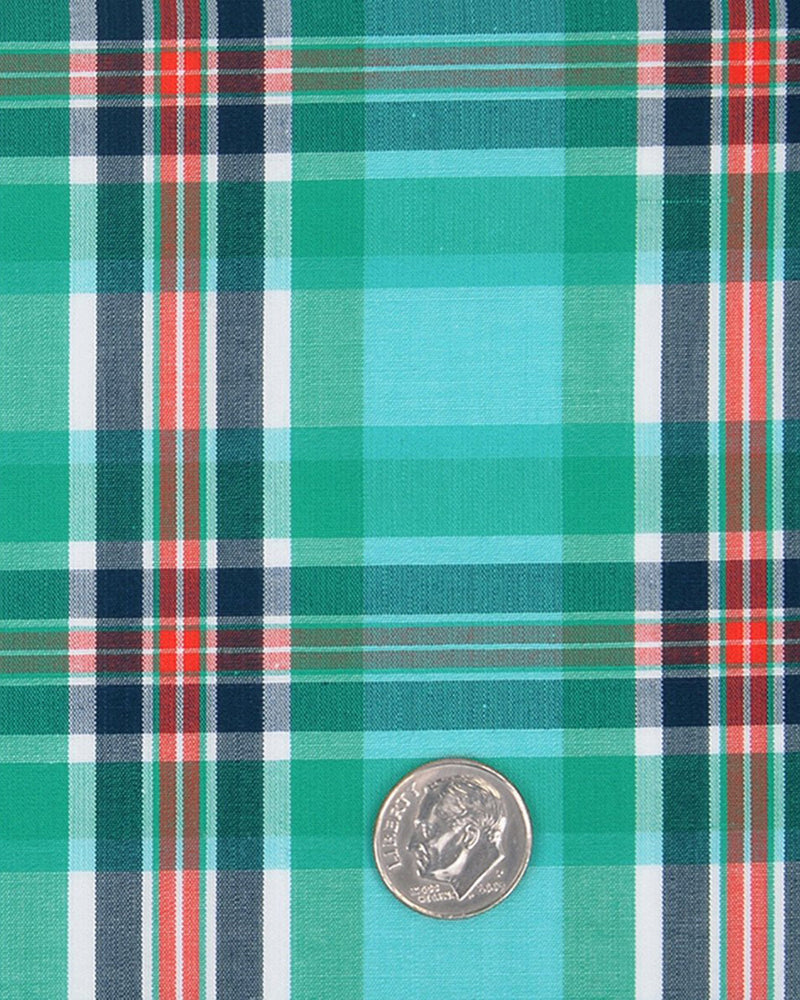 Sea Green Navy Red Madras-Karos