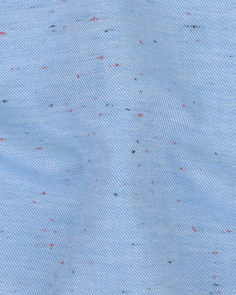Sergé bleu moucheté