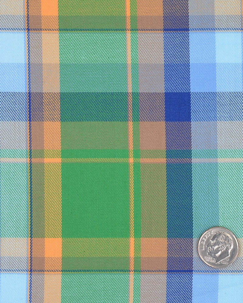 Grün, Gelb, Blau, Schottenkaros, Twill
