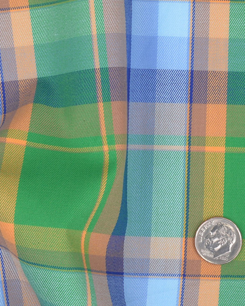 Grün, Gelb, Blau, Schottenkaros, Twill