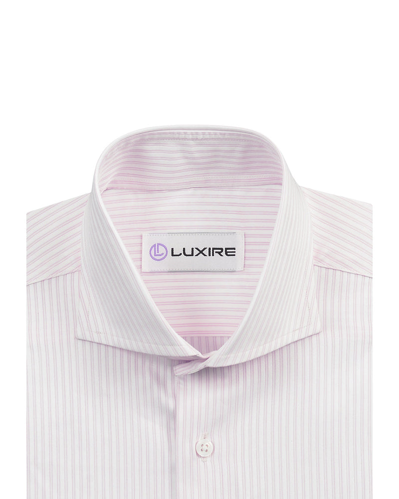 Pink Pin Stripes With White Dobby: Natural Wrinkle Free