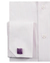 Pink Pin Stripes With White Dobby: Natural Wrinkle Free