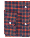 Flanell: Tattersall in Rot, Marineblau und Grau