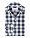 Sergé doux à carreaux vichy bleu marine et blanc