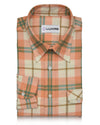 Orange Turquoise Cream Madras Checks Twill
