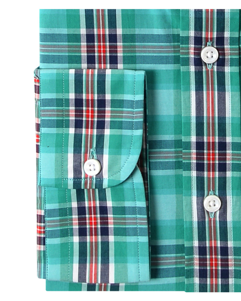 Sea Green Navy Red Madras-Karos