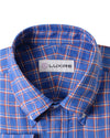Leinen: Orange, Weiß, Kornblumenblau, Tartan-Karos