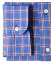 Leinen: Orange, Weiß, Kornblumenblau, Tartan-Karos