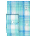 Seersucker à carreaux Madras bleu clair turquoise d'été