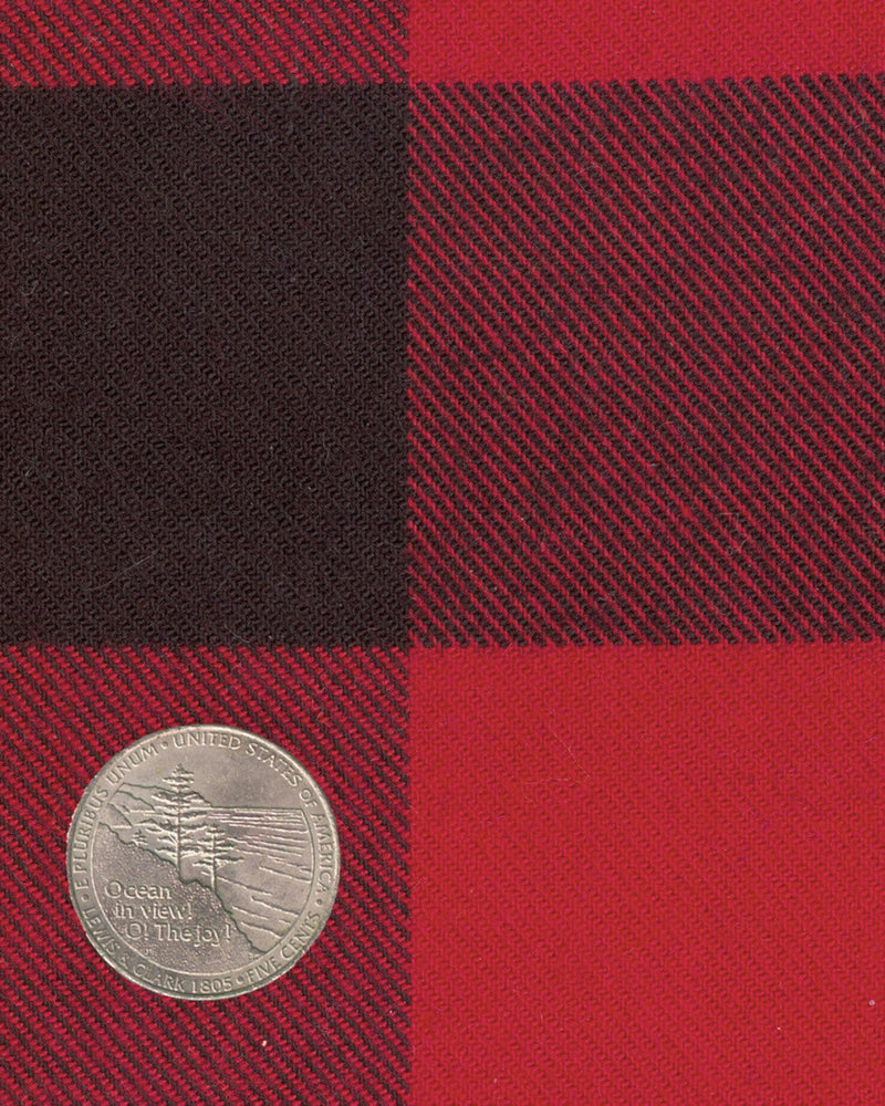 Roter schwarzer großer karierter Flanell