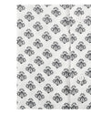 Camp collar PRESET STYLE in Linen:Black Flowers Printed on White Linen