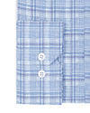 Zegna: Light Blue Tartan Checks Seersucker
